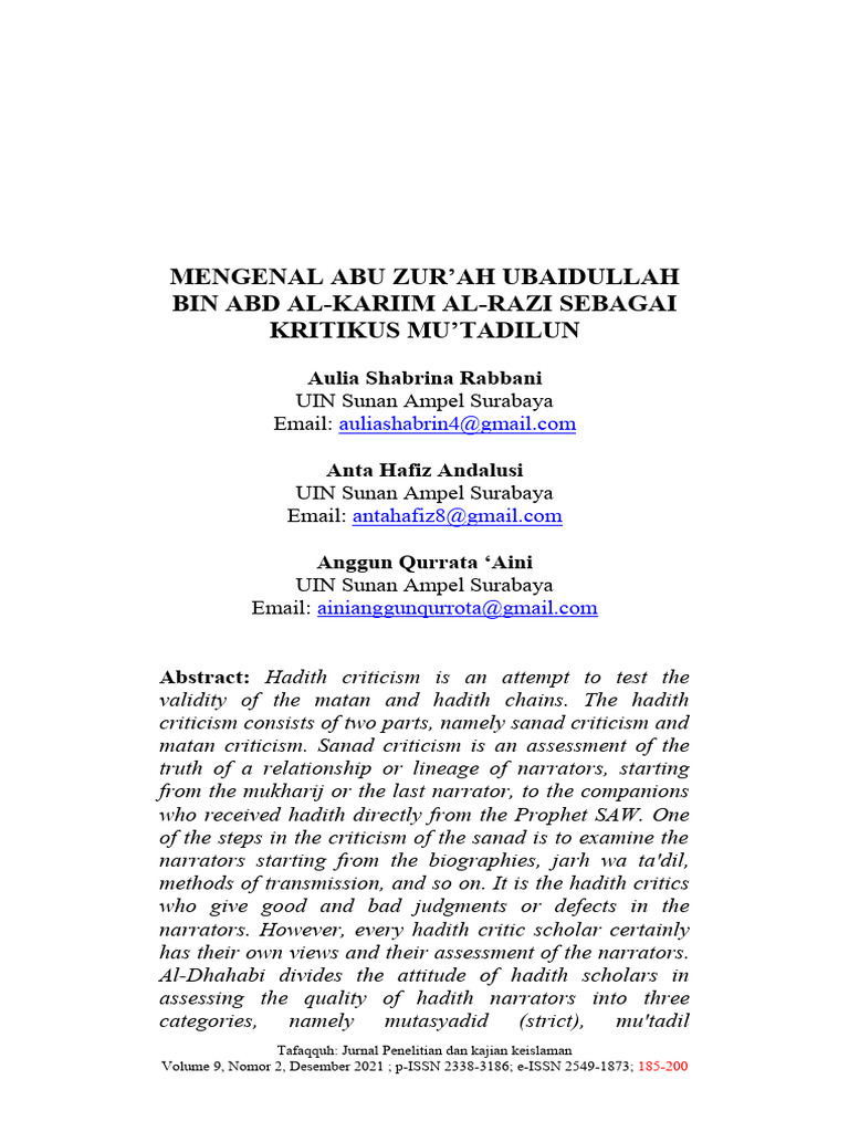 Abu Zurah Ongoing | PDF | Agama & Spiritualitas