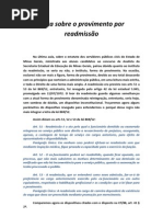 Nota sobre o provimento por readmissão