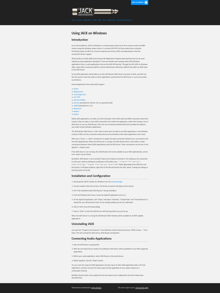 Using jack on windows jack audio connection kit pdf microsoft