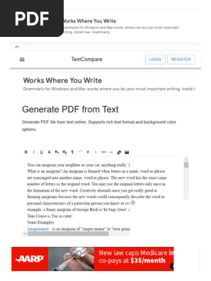 Generate PDF from Text