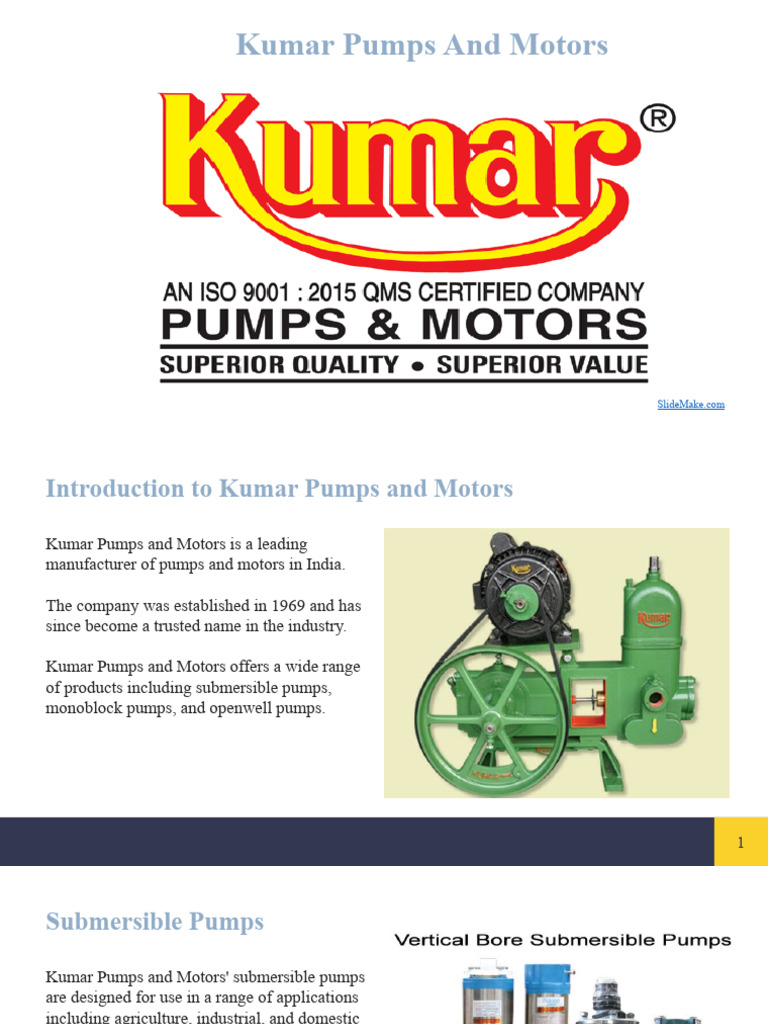 Kumar Pumps and Motors Price Overview | PDF | Efficient Energy Use | Pump
