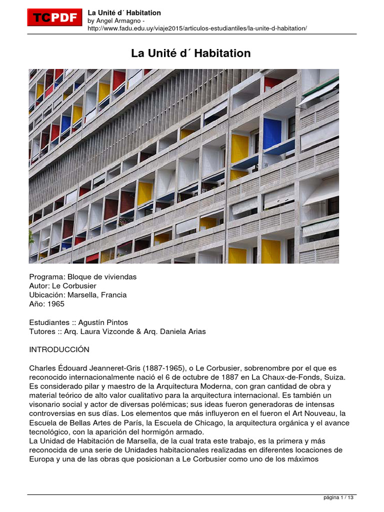 La Unit D Habitation | PDF | Apartamento