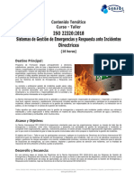 GenSol Temario ISO 22320-2018 Gestion de Emergencias y Respuesta Ante Incidentes 16 Horas