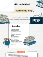 Studiu Individual: Tema: "Micronutrienții