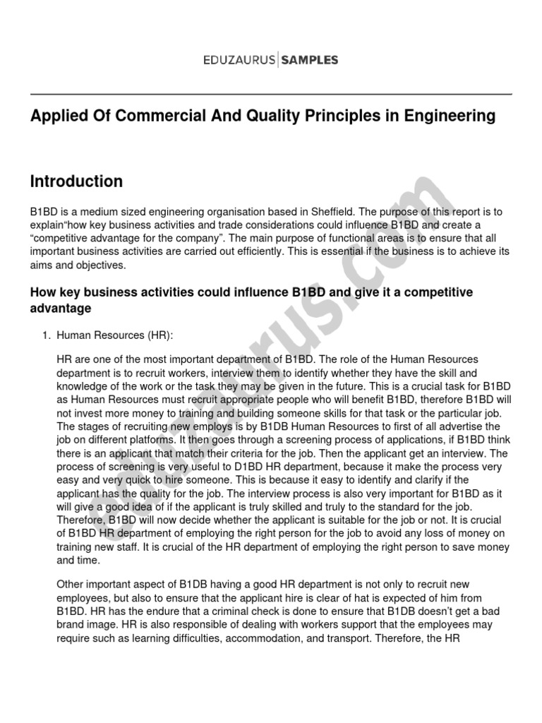 Competitive Advantage in Engineering | PDF | Competitive Advantage ...