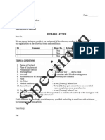 Specimen Demand Letter