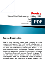Poetry Even Semester 2022 (Week XII) - Wednesday, 11 May 2022