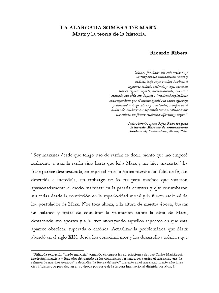 Marx y La Teoría de La Historia | PDF | Karl Marx | Georg Wilhelm ...