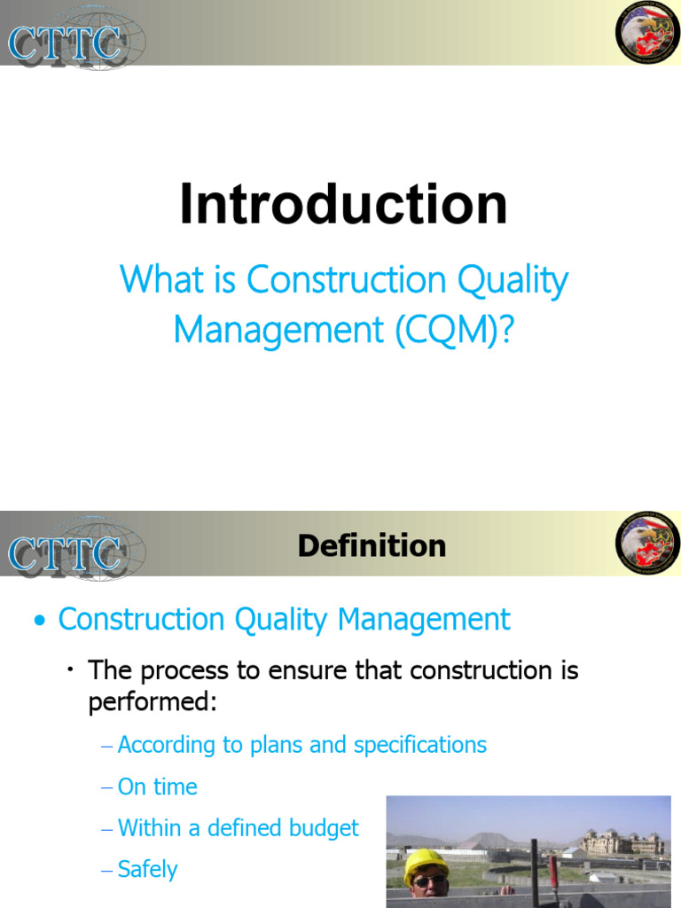 Overview of Construction Quality Management | PDF | Finance & Money ...
