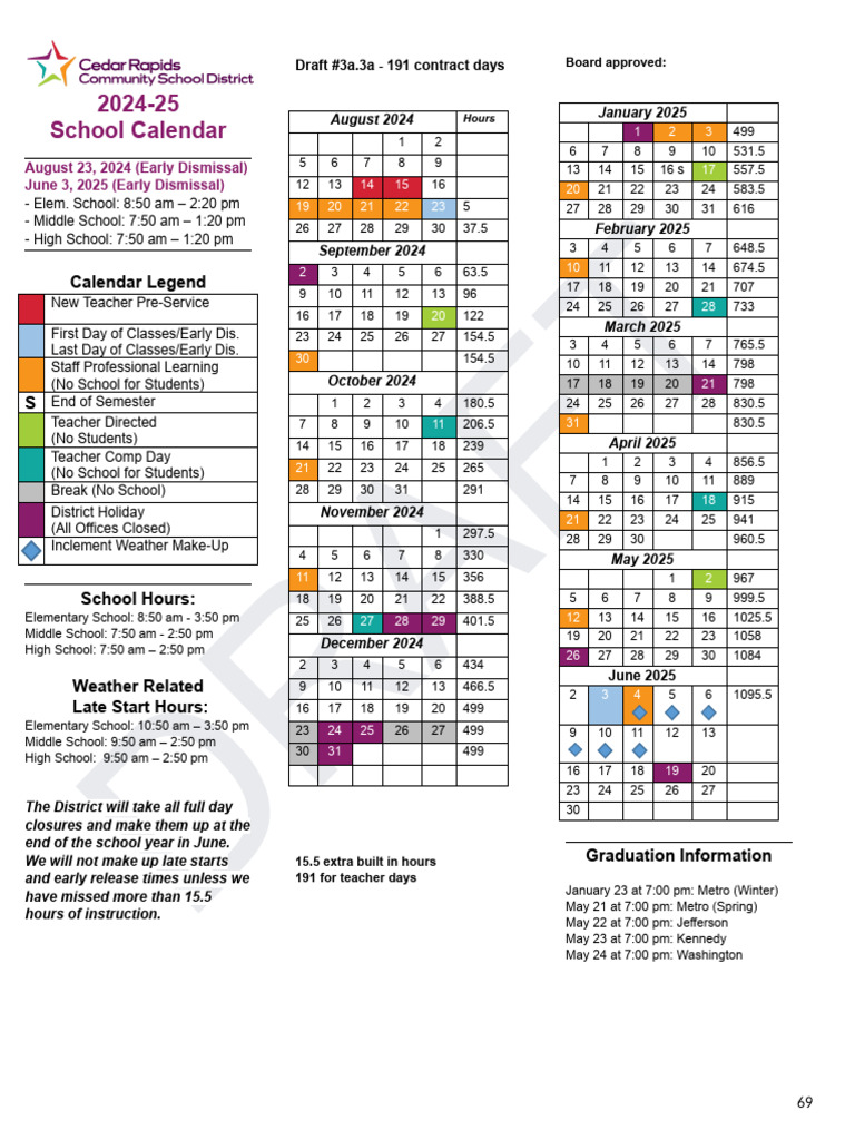CRCSD Calendar 2024-2025 | PDF