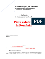 Referat Finante Internationale, Piata Valutara in Romania