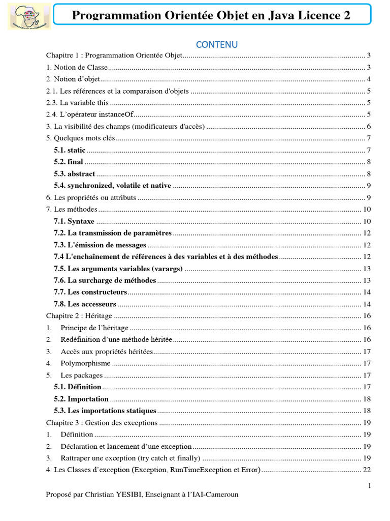 Programmation Orientée Objet en Java | PDF | Technologie et ingénierie