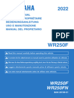 WR250F WR250FN: Owner'S Manual Manuel Du Propriétaire Bedienungsanleitung Uso E Manutenzione Manual Del Propietario