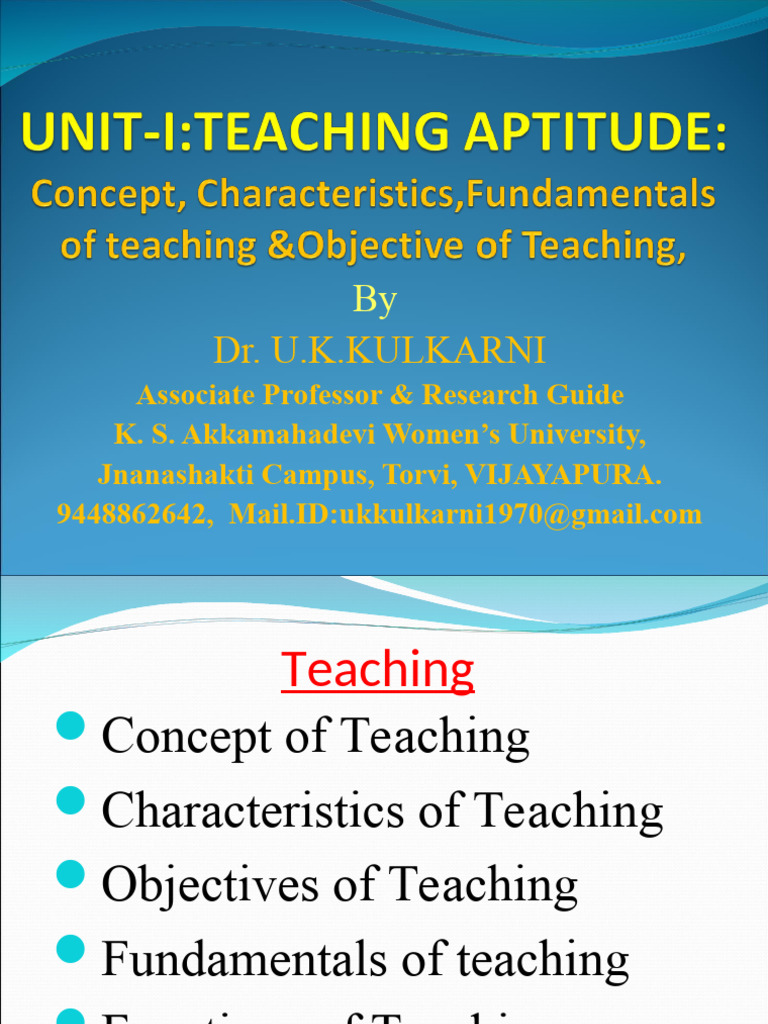 01 Fundamentals of Teaching | PDF | Teachers | Learning