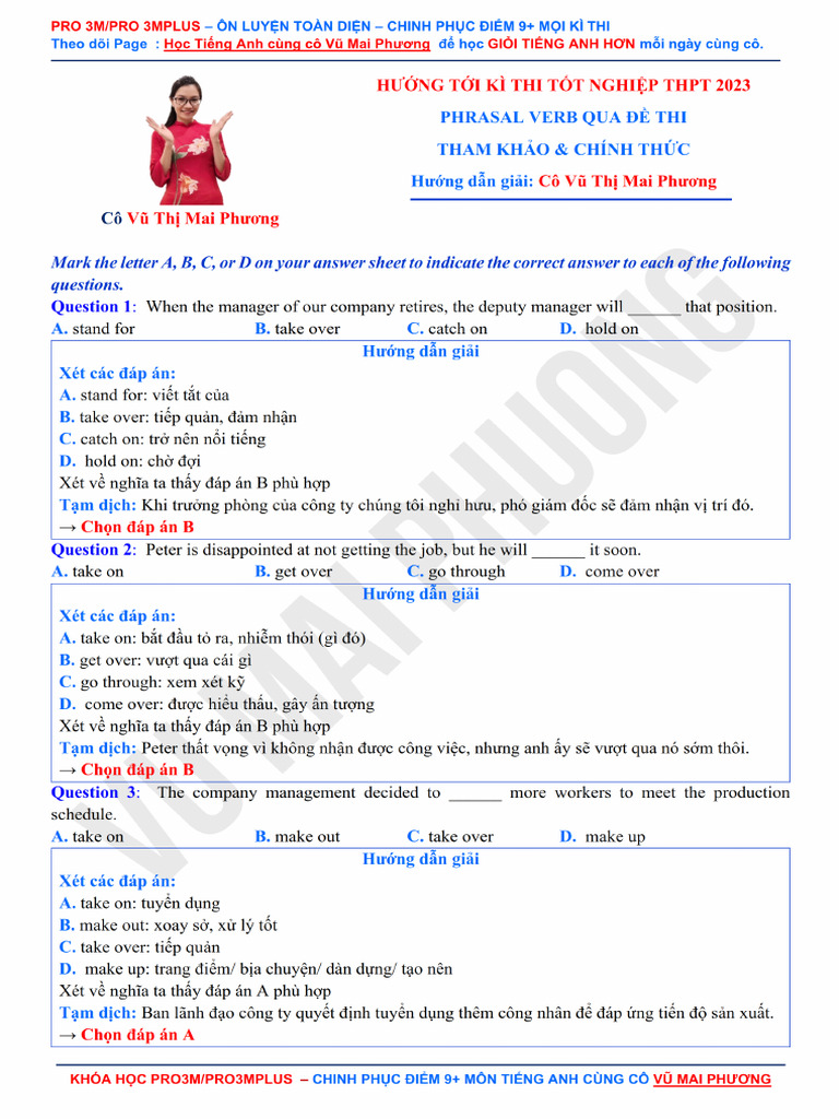 Phrasal Verbs T NG H P | PDF