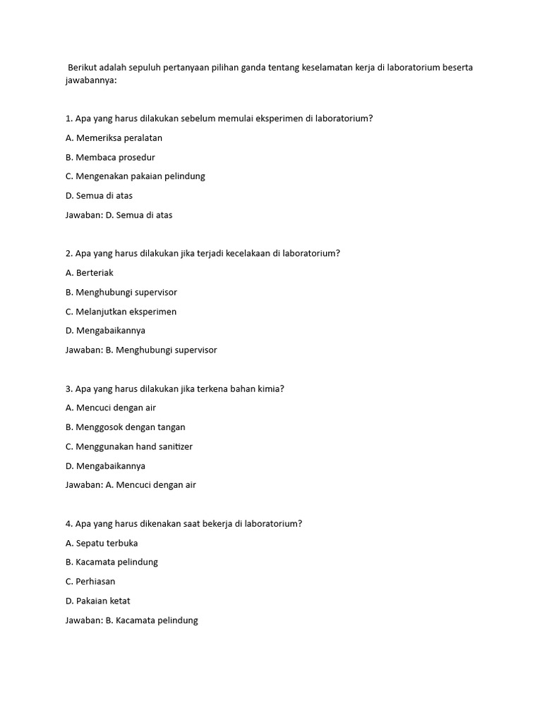 Soal K3 Dan Jawabannya Pdf