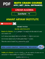 Linear Algebra Lec - 1 Iit - Jam Math Crash Course 2023