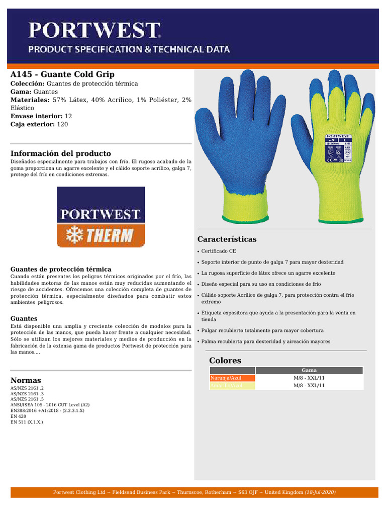 Portwest A251-Guanto Tergsus Micro, A251RERXL