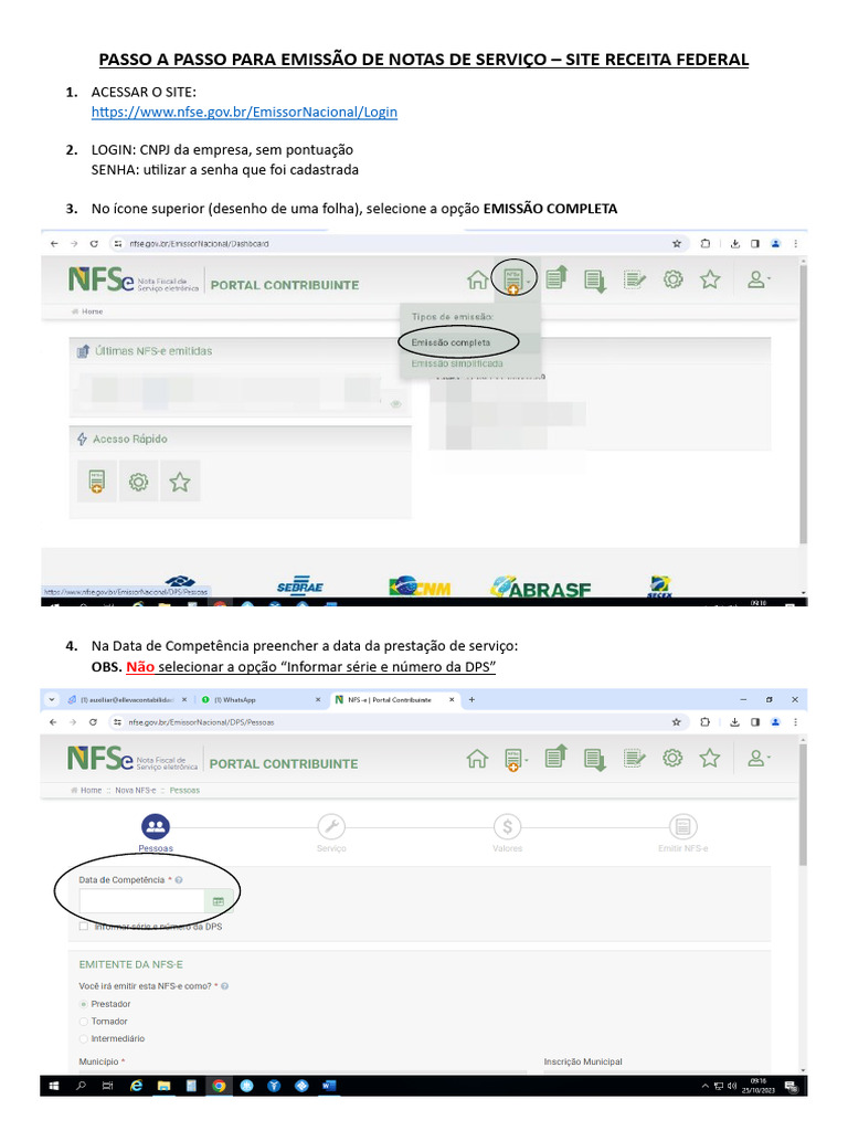 Passo A Passo para Emissão de Notas de Serviço - Novo Portal Da Receita ...