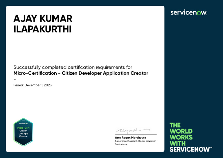 Citizen Developer Micro-Certification Achieved | PDF