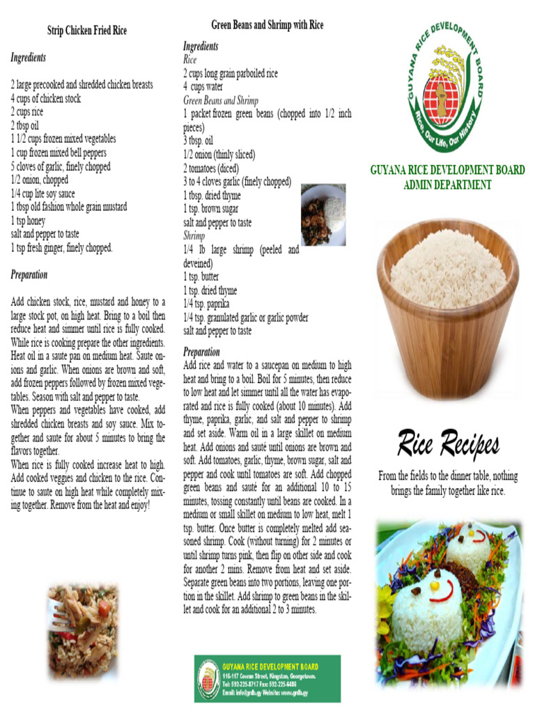 Rice Recipes PDF Cakes Garlic