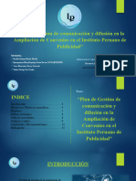 “Plan de Gestión de comunicación y difusión en la Ampliación de Convenios en el Instituto Peruano