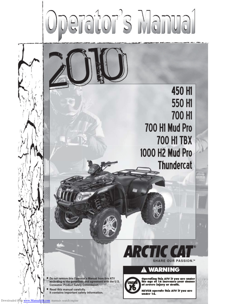 2006 ARCTIC CAT 650 H1 OWNERS MANUAL visual data 4