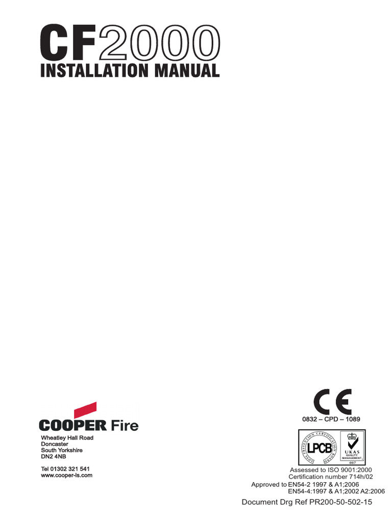 CF2000 Fire Detection System Manual | PDF | Amplifier | Fuse (Electrical)
