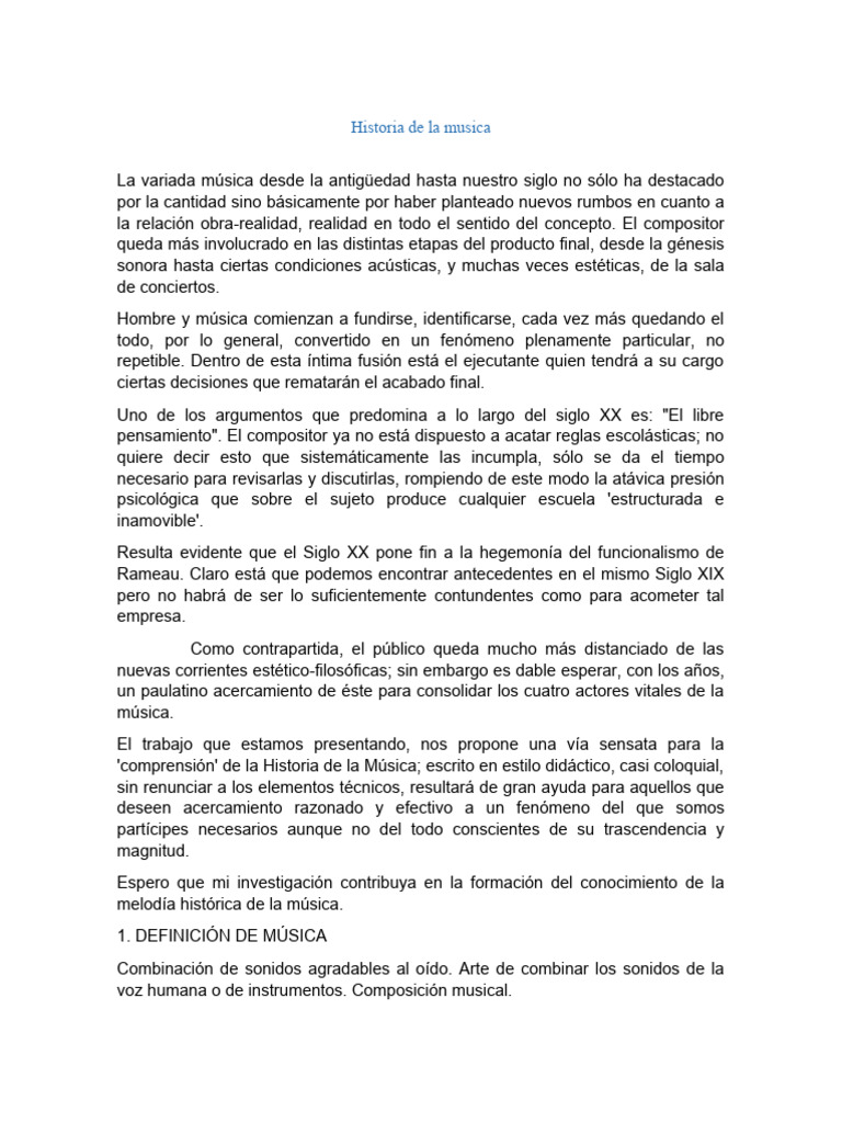 Historia de La Musica | PDF | Wolfgang Amadeus Mozart | Las artes escénicas