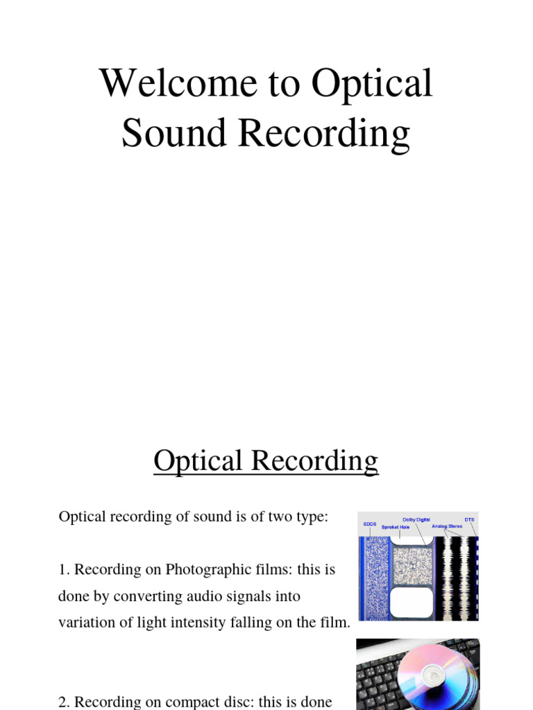 Optical Recording PDF Compact Disc Sound Recording And Reproduction