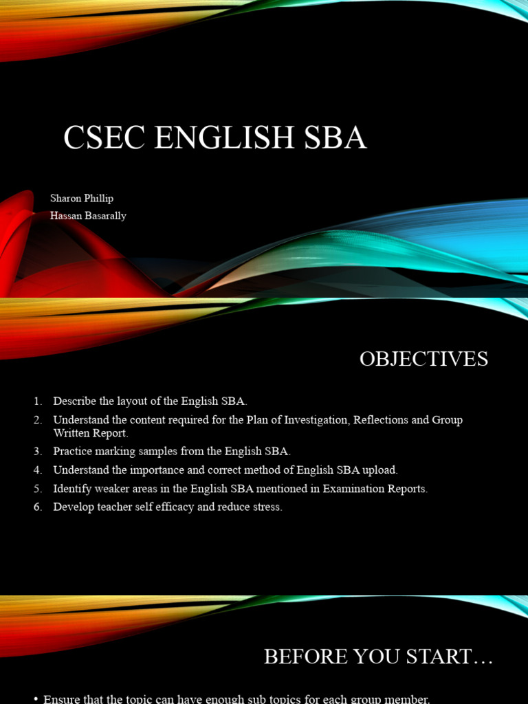Csec English Sba | Download Free PDF | English Language | Public Speaking