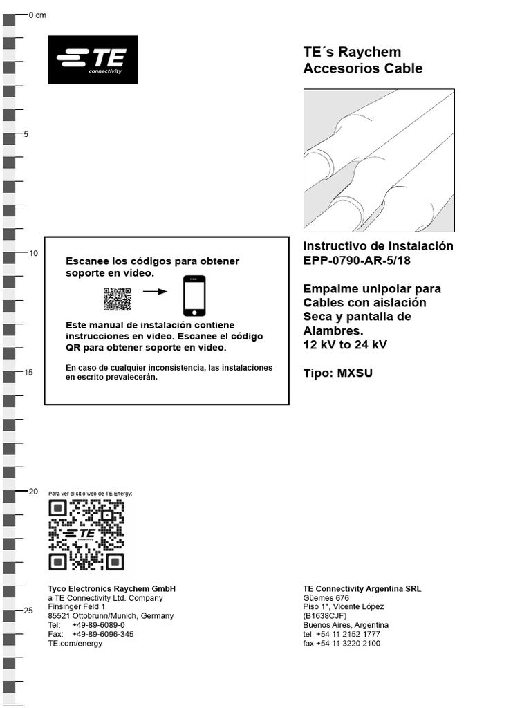 Instrucciones para Mufas Raychem MXSU | PDF | Conector eléctrico | Cobre