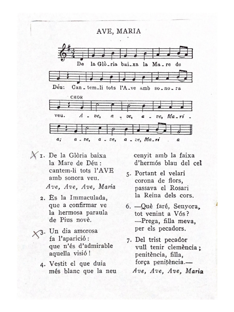 Ave Ave Ave Maria Lourdes Testo AVE MARIA Lourdes | PDF