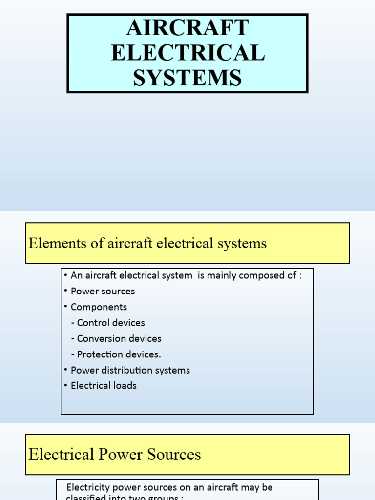 Aircraft Electrical Systems PDF Electric Generator Lithium Ion