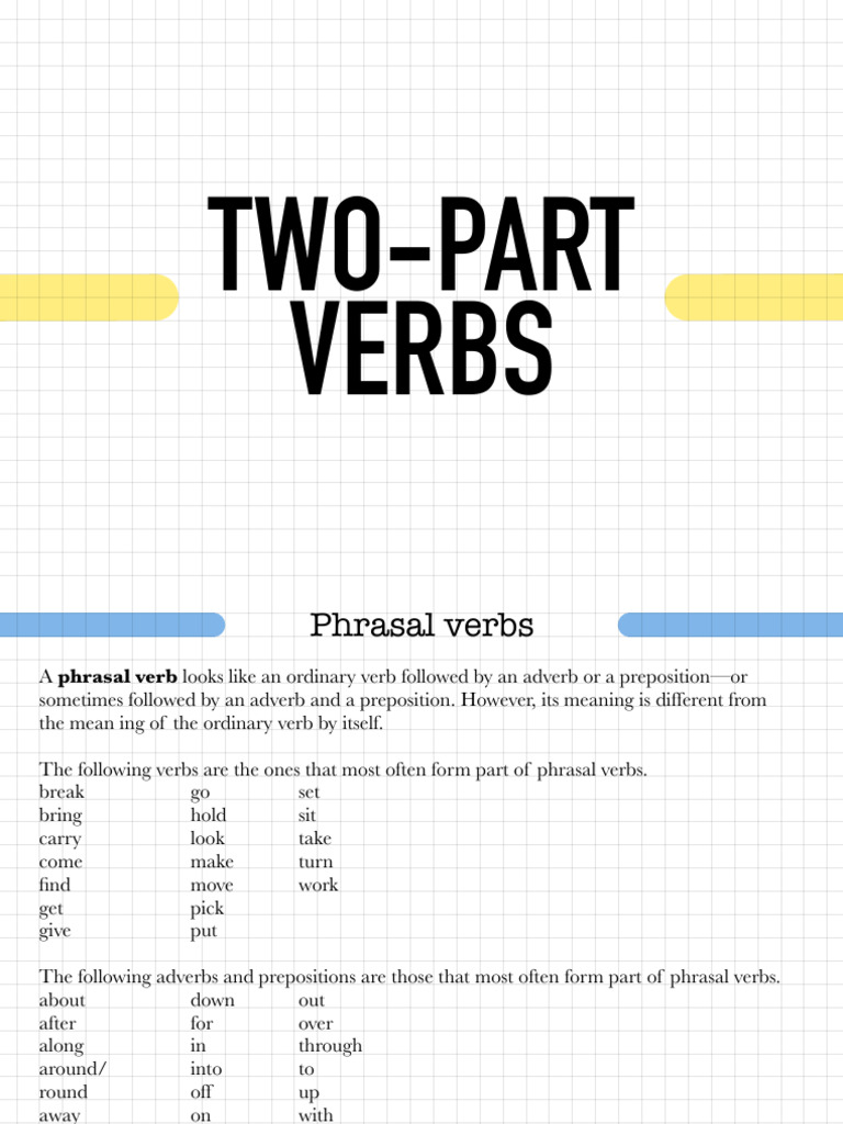 Understanding Two-Part Verbs | PDF | Language Arts & Discipline