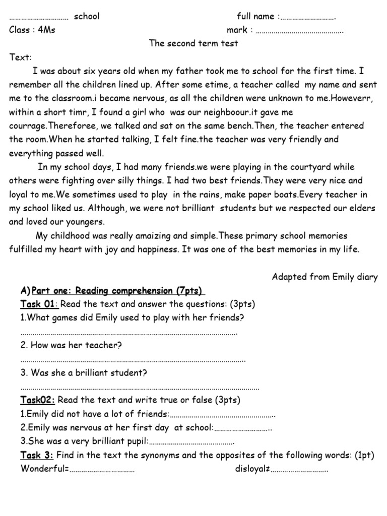 4ms Test | PDF | Ellipsis