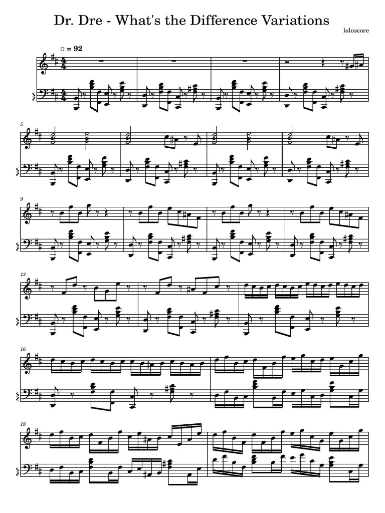 Dr dre whats the difference variations pdf