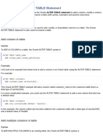 Oracle - PLSQL - Alter Table Statement