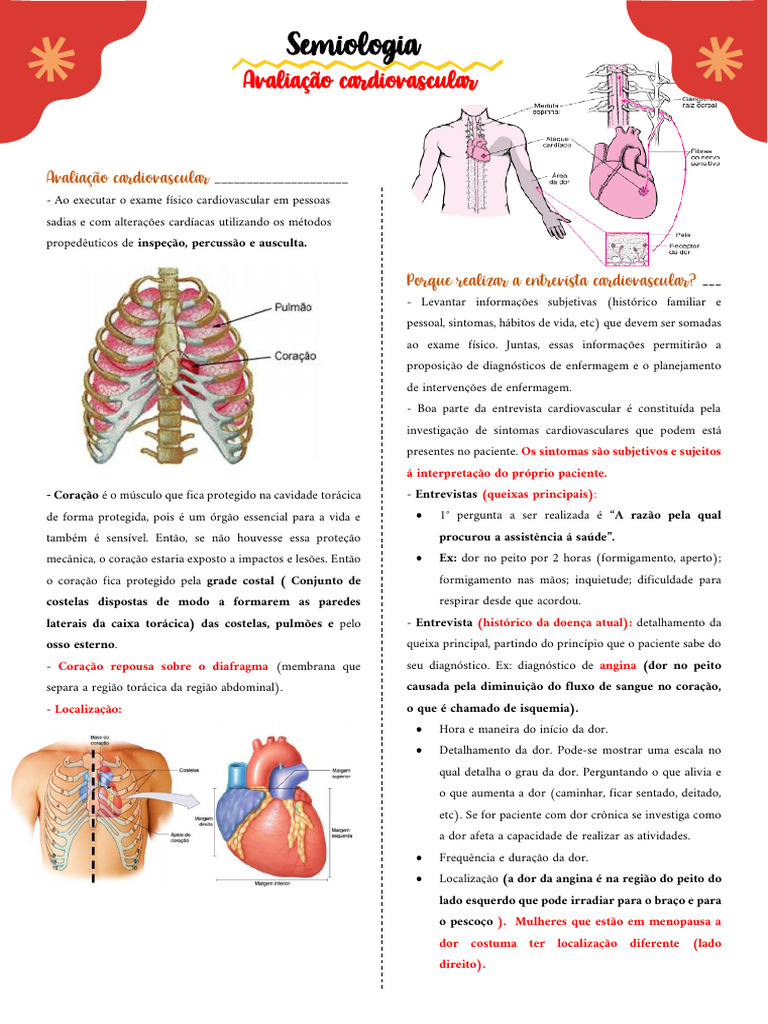 Avaliação do Exame Físico Cardiovascular | PDF | Coração | Ventrículo ...