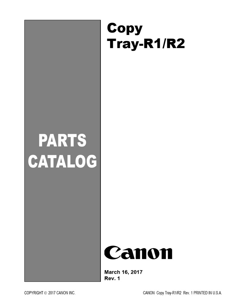Copy Tray R1, R2 Parts List | PDF