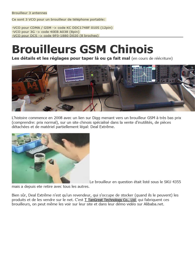 Brouilleur 3 Antennes, PDF, GSM