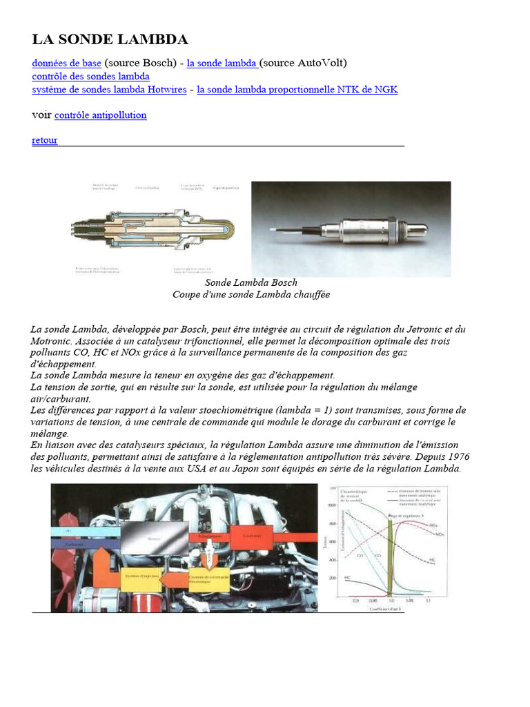 Comprendre la sonde lambda et son rôle | PDF | La combustion ...