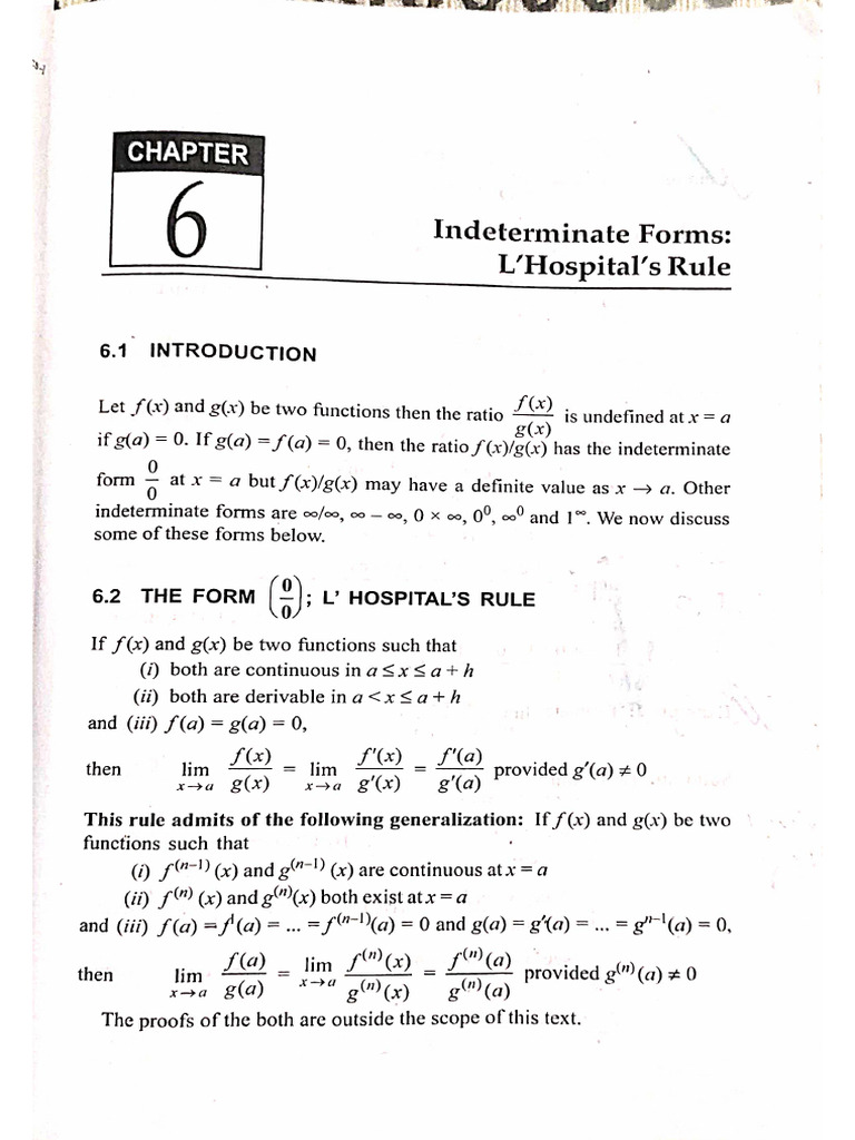 L Hospital's Rule | PDF