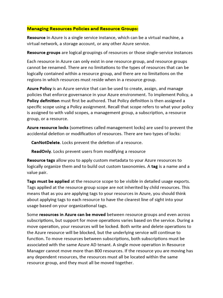Azure Resource Management Guide | PDF | Microsoft Azure | Tag (Metadata)