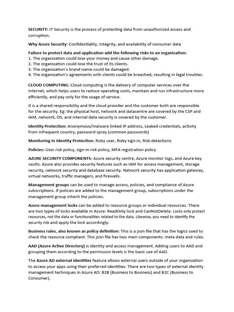 Azure Security and Identity Management Guide | PDF | Cloud Computing ...