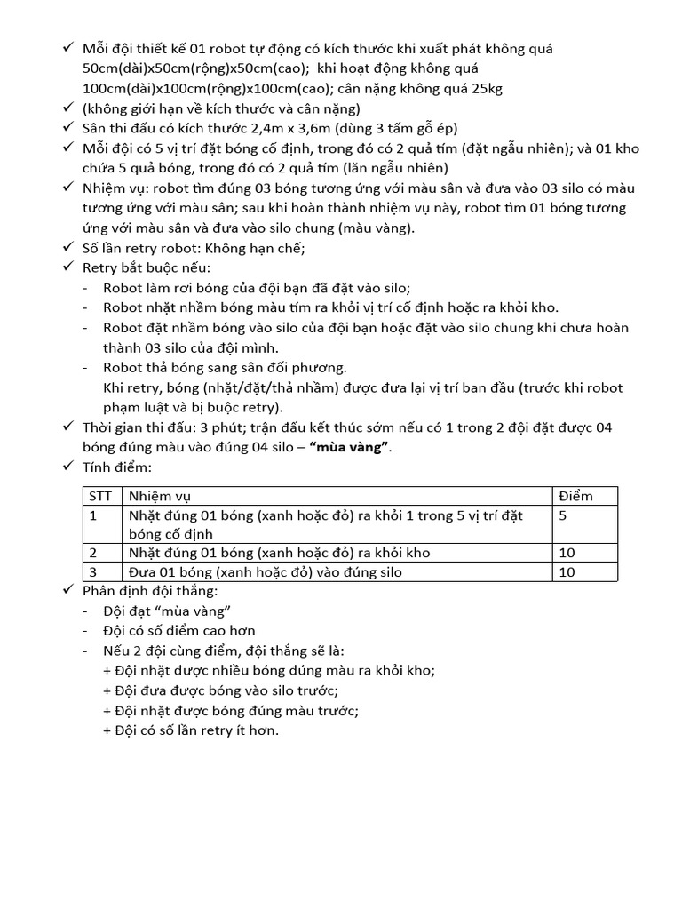 Mini Robocon 2024 Game Rule PDF