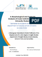 A Morphological and Syntactic Analysis o