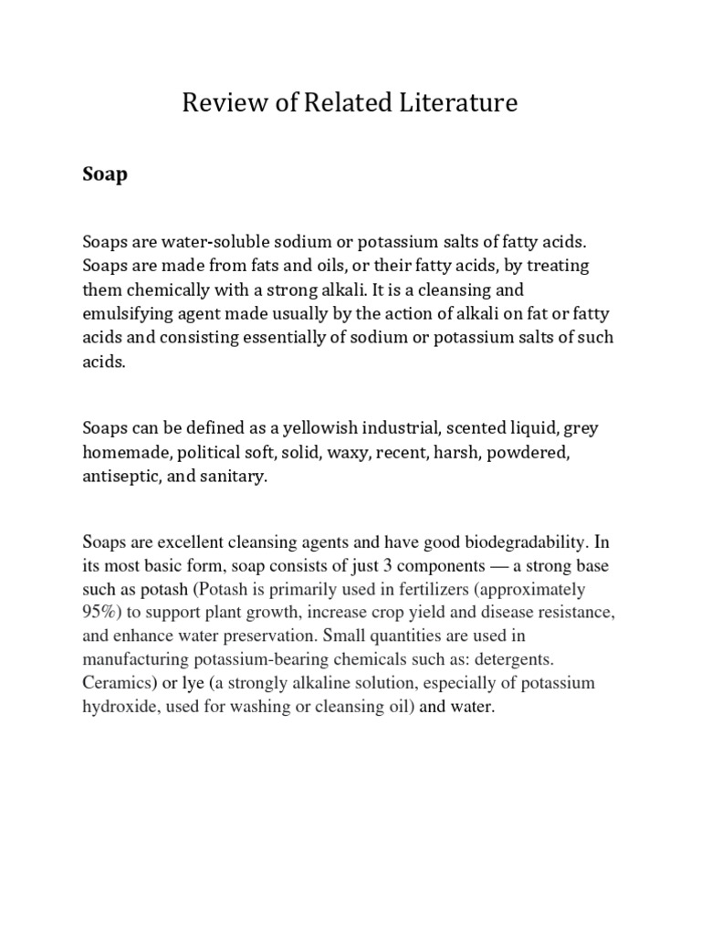 Review of Related Literature PDF Soap Paper