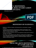 Statistics Definitionfunction Role in Education and Its Concepts 1