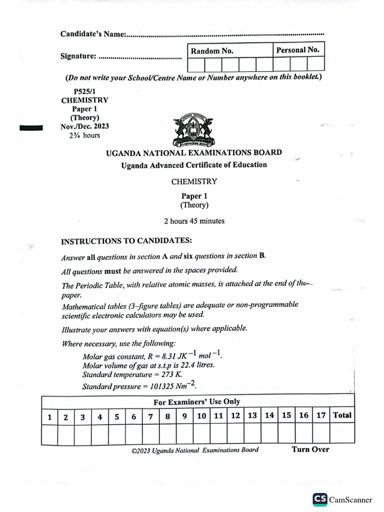 Chem 1 Alevel 2024 PDF